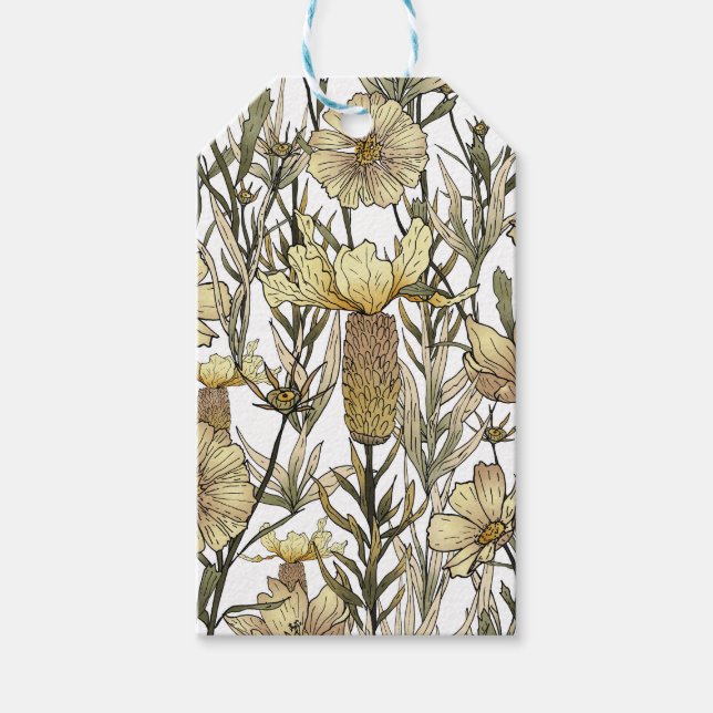 Etiqueta Para Presente Detailed Floral Pattern (Frente)
