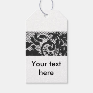 Etiqueta Para Presente Detalhe do tecido de renda preto