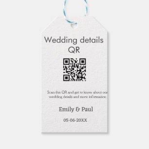 Etiqueta Para Presente Detalhes da pesquisa do site de casamento QR adici