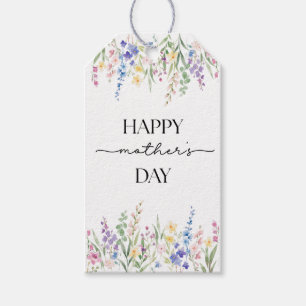 Etiqueta Para Presente Dia da Mãe Floral de Watercolor Personalizável