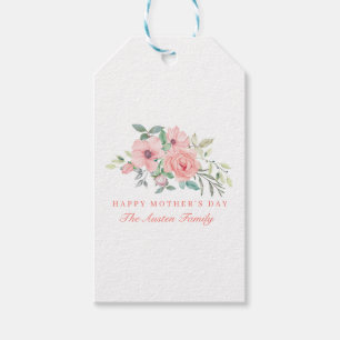Etiqueta Para Presente Dia das mães floral da aguarela