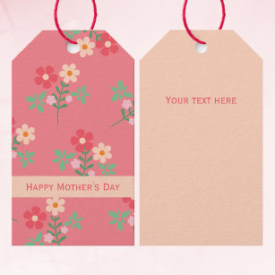Etiqueta Para Presente Dia de as mães feliz, doce Buquê rosa-margarida re