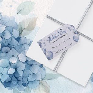 Etiqueta Para Presente Dia de as mães Feliz dos Corações Azuis