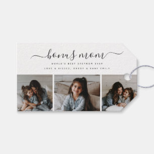 Etiqueta Para Presente Dia de as mães Personalizado de Foto Branca com St