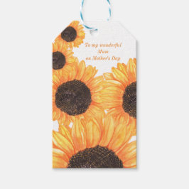 Etiqueta Para Presente Dia de as mães Rústico de Flores Solares