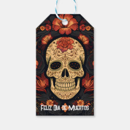 Etiqueta Para Presente Dia de Muertos ☠️ Crânio de Açúcar