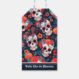 Etiqueta Para Presente 💀 Día de Muertos, crânios de açúcar