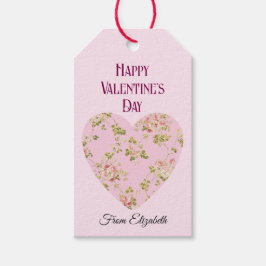 Etiqueta Para Presente Dia de os namorados de Vintage Flores Rosa Persona