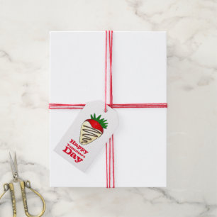 Etiqueta Para Presente Dia de os namorados Love White Chocolate Strawberr