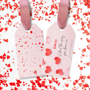 Etiqueta Para Presente Dia de os namorados Romântico rosa e vermelho