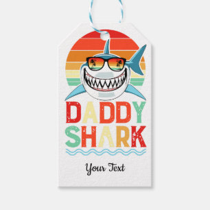 Etiqueta Para Presente Dia de os pais Rustic Pai Shark