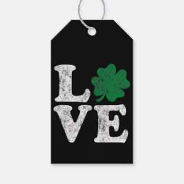 Etiqueta Para Presente Dia de São Patrício LOVE Shamrock Irish