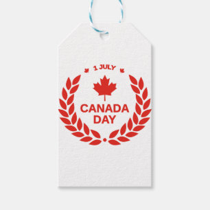 Etiqueta Para Presente dia do canadá folha de bordo vermelha 1º julho