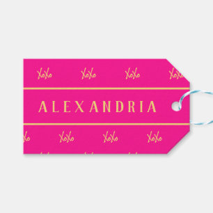 Etiqueta Para Presente Dia do Namorados Quente-Rosa XOXO Personalizado