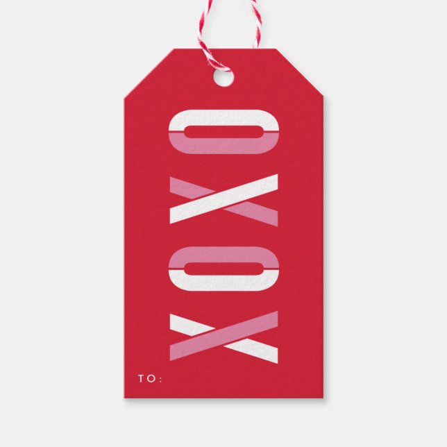 Etiqueta Para Presente Dia dos Namorados XOXO | (Frente)
