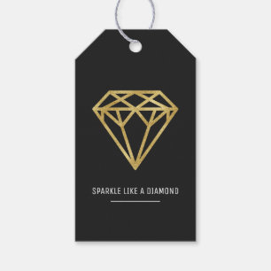 Etiqueta Para Presente Diamante Dourado
