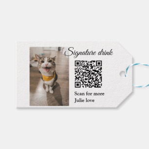 Etiqueta Para Presente Digitalização de bebida de assinatura Código QR ad