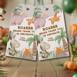 Etiqueta Para Presente Dinosaur Pastel Fofo Obrigada