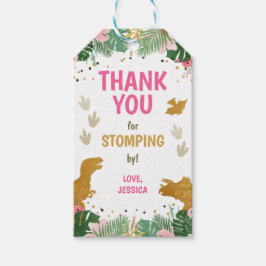 Etiqueta Para Presente Dinossaur Birthday Labs Rapariga Festa Dino Rosa D