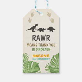 Etiqueta Para Presente Dinossaur Favor Tags Festa de aniversário Dinossau