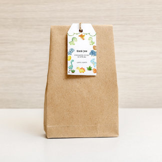 Etiqueta Para Presente Dinossauro, Obrigado Tag do Presente