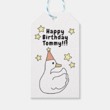 Diseño de feliz cumpleaños con pato tierno