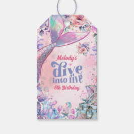 Etiqueta Para Presente Dive into Five Flower Glitter Mermaid Tail