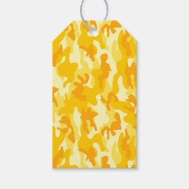Etiqueta Para Presente Diversão Colorida de Camo Amarelo