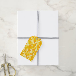 Etiqueta Para Presente Diversão Colorida de Camo Amarelo