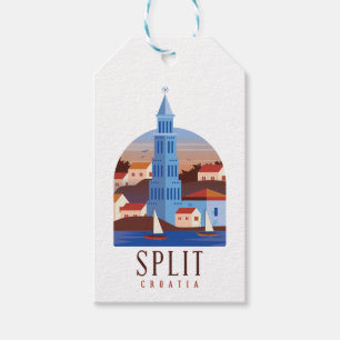 Etiqueta Para Presente Dividir a Croácia Dalmatia Vintage