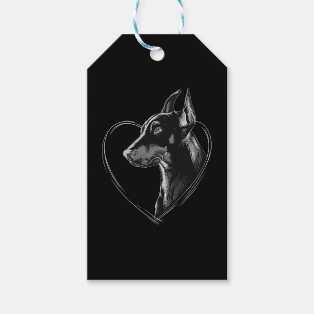 Etiqueta Para Presente Doberman Pinscher (Frente)