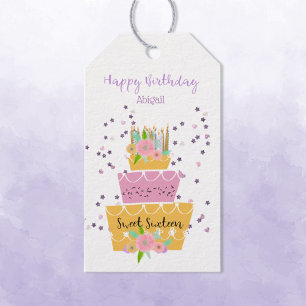 Etiqueta Para Presente Doce 16 Etiqueta de Presente de Bolo de Aniversár