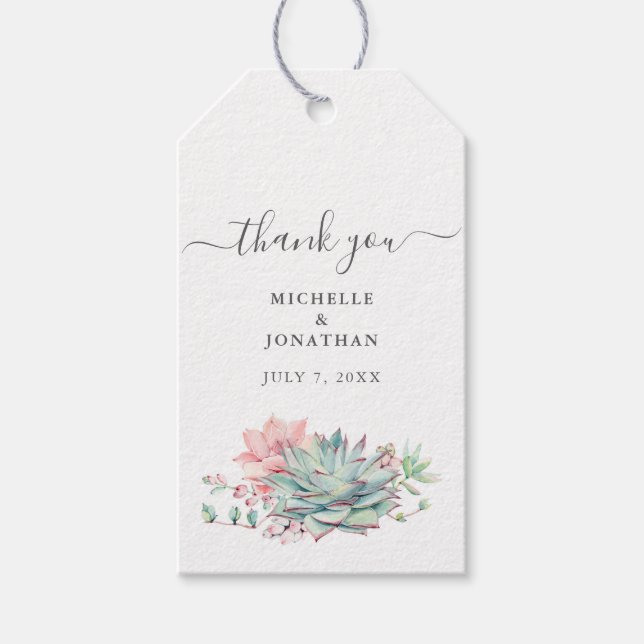 Etiqueta Para Presente Doce Casamento Suculento Obrigado Pelos Stickers (Frente)