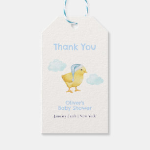 Etiqueta Para Presente Doce Céu Azul Nuvem Pequeno Frango Chá de Bebê 