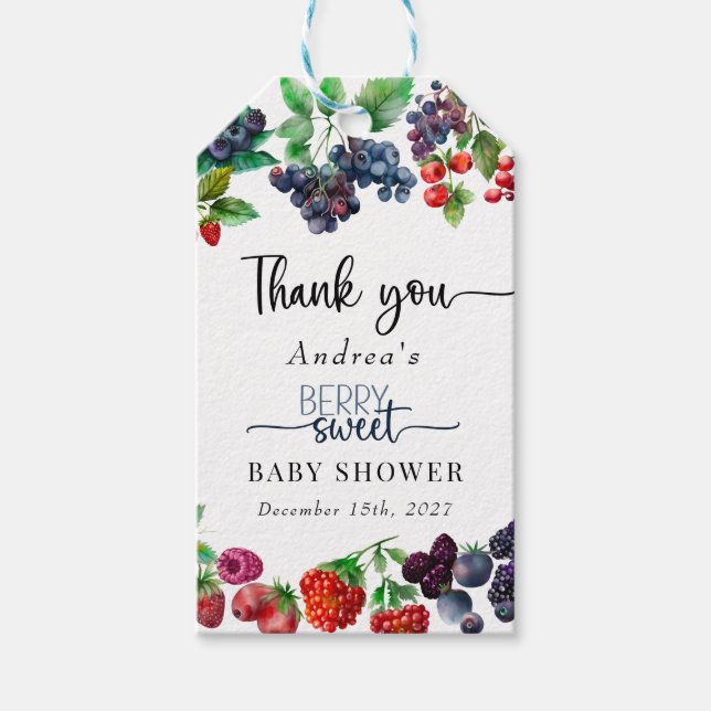 Etiqueta Para Presente Doce de Frutas Baby Chá de Bebê Obrigado (Frente)