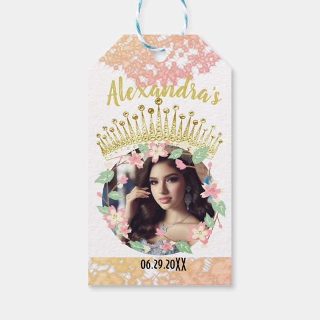 Etiqueta Para Presente Doce Dezesseis Bebês Blue Fairytale Princesa (Verso)