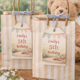 Etiqueta Para Presente Doce Festa de Aniversário Boho ao Ar Livre