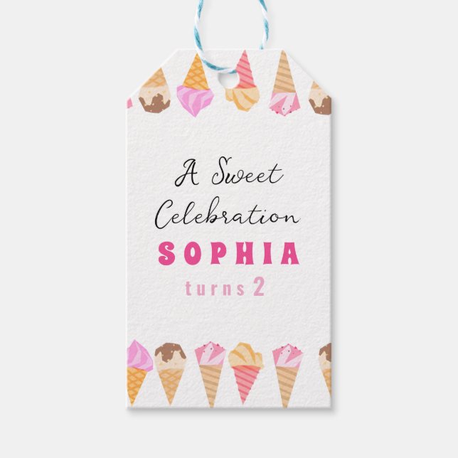 Etiqueta Para Presente Doce Festa de Sorvete (Frente)