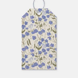 Etiqueta Para Presente Doce Pea Floral Blue e Creme Obrigado Casamento