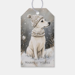 Etiqueta Para Presente Dog Winter Snow Christmas
