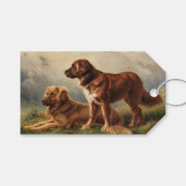Etiqueta Para Presente Dois Cães Vigiantes