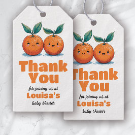 Etiqueta Para Presente Dois Pequenos Chás de fraldas Gêmeos Obrigado