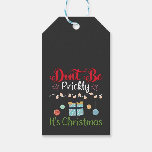 Etiqueta Para Presente Don't Be Prickly - Funny Christmas (Frente)