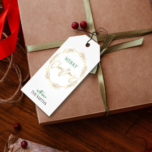 Etiqueta Para Presente Dourada coroa de presente de Natal Personalizada