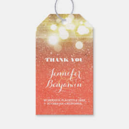 Etiqueta Para Presente Dourada e Peach lança o casamento reluzente