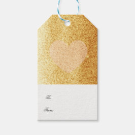 Etiqueta Para Presente Dourada Falência Com Coração Delicado