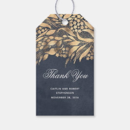 Etiqueta Para Presente Dourada Folhagem Obrigado