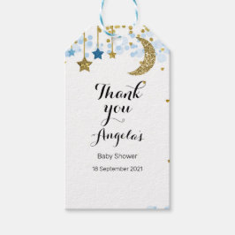 Etiqueta Para Presente Dourada lua reluzente Moderna Obrigado Tag.