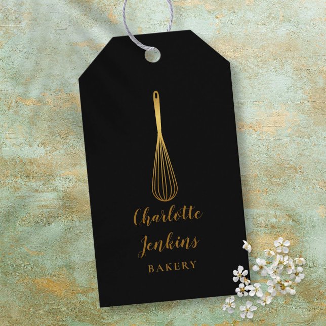 Etiqueta Para Presente Dourada padaria Whisk Patisserie Dourada (Criador carregado)