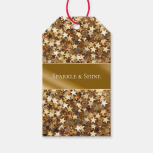 Etiqueta Para Presente Douradas estrelas Sparkle